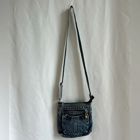 Small denim jean crossbody bag purse - Picture 2 of 6